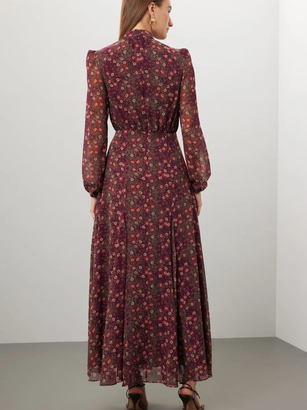 SALONI 100% SILK AKINA WINE JACQUI-B DRESS SIZE 2 MSRP $795